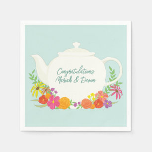 Guardanapo De Papel Chá de fraldas Tea Party Teapot Primavera Floral