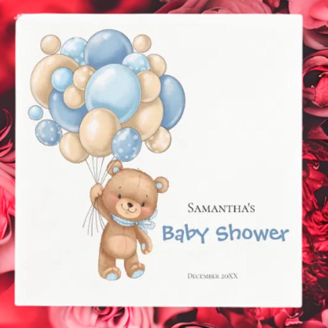 Guardanapo De Papel Chá de fraldas Teddy Bear Boy - Branco (Planning A Party Is Fun When You Shop With Us. Find Everything You Need)