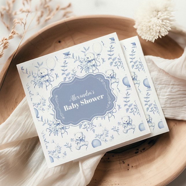 Guardanapo De Papel Chá de fraldas Toile De Jouy Bear (Criador carregado)