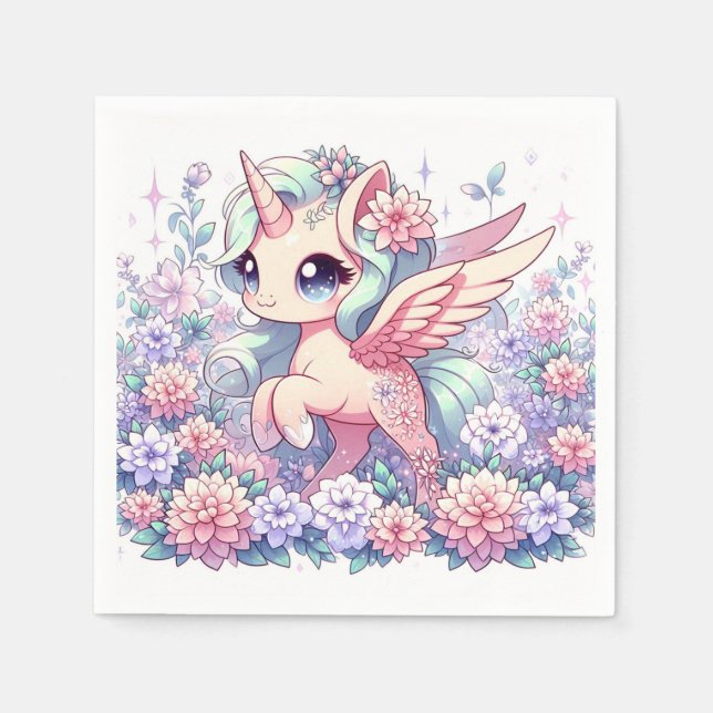 Guardanapo De Papel Chá de fraldas Unicorn bonito (Frente)