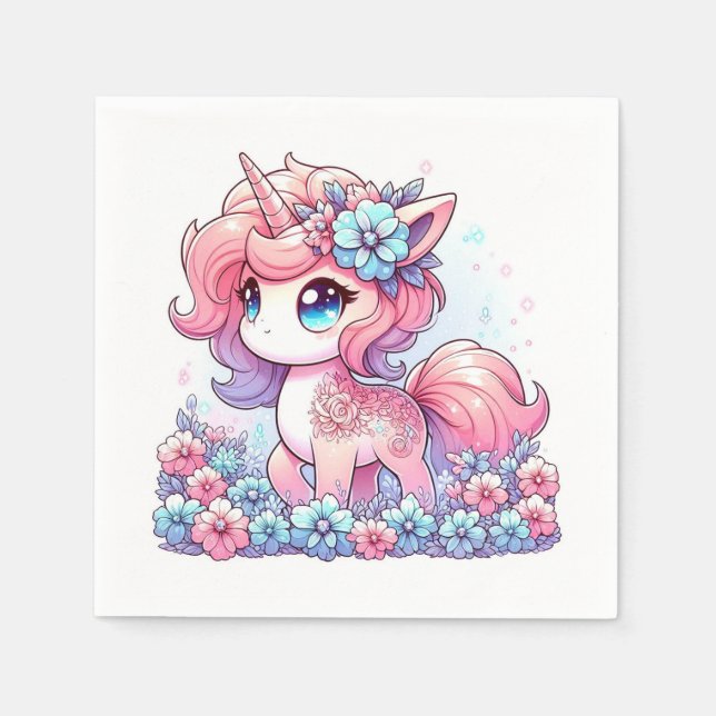Guardanapo De Papel Chá de fraldas Unicorn de Cartoon (Frente)