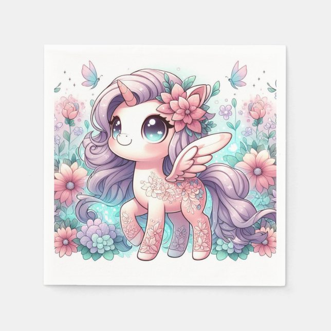 Guardanapo De Papel Chá de fraldas Unicorn Doce Cartoon (Frente)