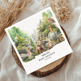 Guardanapo De Papel Chá de fraldas verde de animais de floresta