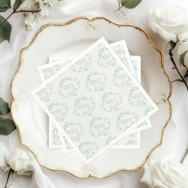 Guardanapo De Papel Chá de fraldas verde do Toile Sage, cavalo de bala