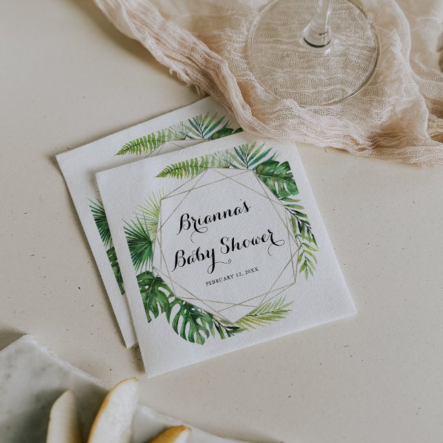 Guardanapo De Papel Chá de fraldas Verde Tropical de Destino Geométric (Criador carregado)