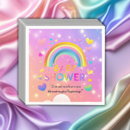 Guardanapo De Papel Chá de fraldas Whimsical Hearts & Rainbows