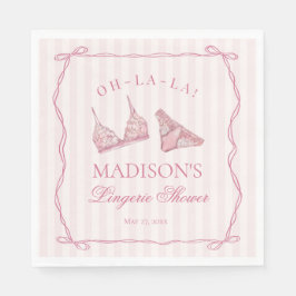 Guardanapo De Papel Chá de Lingerie Rosa Pastel Despedida de Solteira