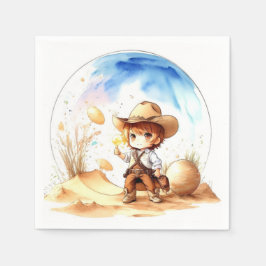 Guardanapo De Papel Chá de Menino Tema Inspirado em Cowboy