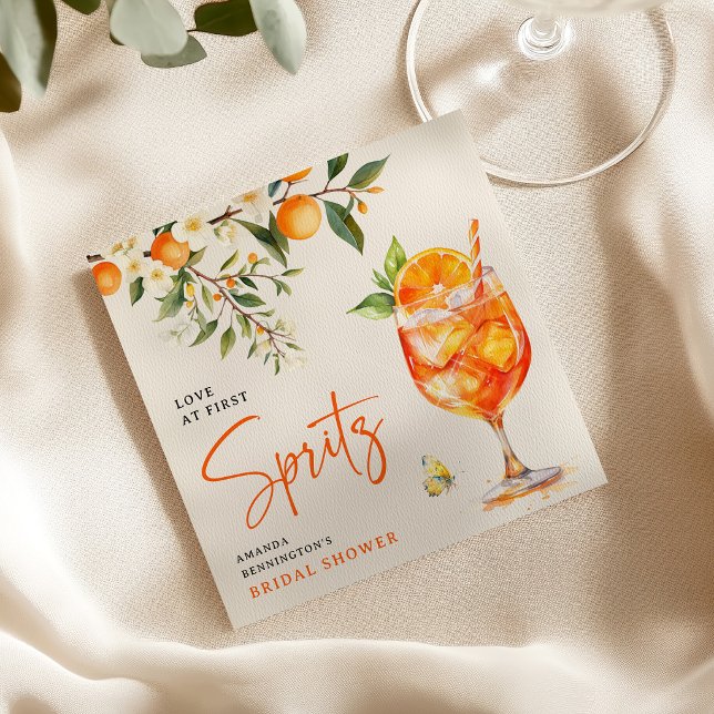 Guardanapo De Papel Chá de Noiva 'Amor à Primeira Spritz' Elegante (Criador carregado)