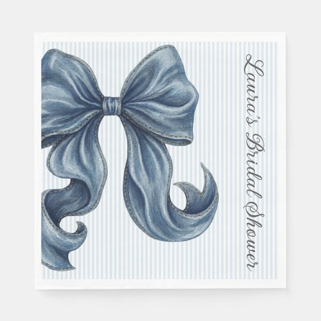Guardanapo De Papel Chá de Noiva Arco de Jeans Azul (Frente)