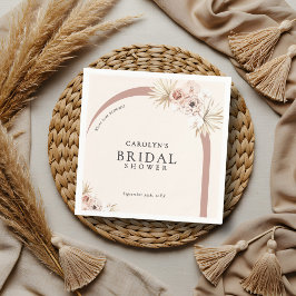 Guardanapo De Papel Chá de Noiva Arco Moderno Floral Aquarela Boho