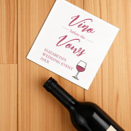 Guardanapo De Papel Chá de Noiva/Bachelorette Vino Antes dos Votos
