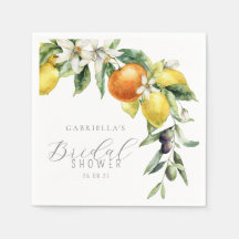 Chá de Noiva Boho Aquarela Citrino Limão Laranja