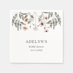 Guardanapo De Papel Chá de Noiva Boho Wildflower