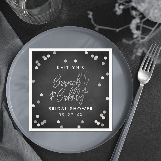 Guardanapo De Papel Chá de Noiva Brunch & Bubbly Confete (Criador carregado)