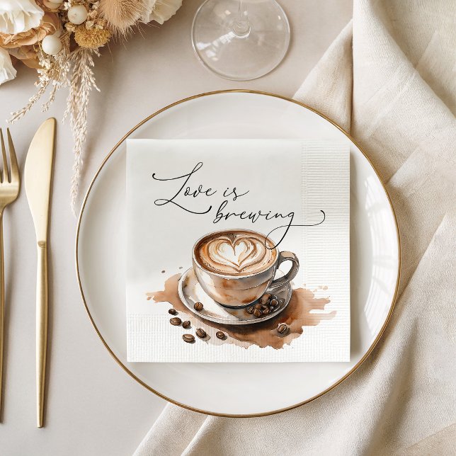 Guardanapo De Papel Chá de Noiva Café Love is Brewing (Criador carregado)