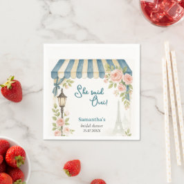 Guardanapo De Papel Chá de Noiva Café Paris Ela Disse Sim