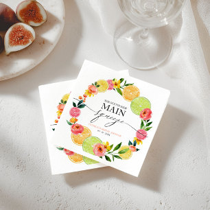 Guardanapo De Papel Chá de Noiva Cítrico Floral Main Squeeze