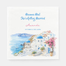 Chá de Noiva com Aquarela Costeira de Santorini Gr