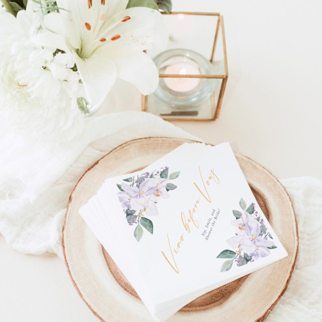 Guardanapo De Papel Chá de Noiva com Flores de Aquarela Vino Antes dos (Criador carregado)