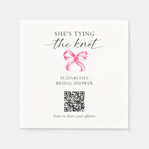 Guardanapo De Papel Chá de Noiva com QR Code para Compartilhar Fotos