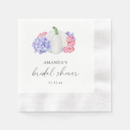 Guardanapo De Papel Chá de noiva de abóbora branca e flores de hortêns