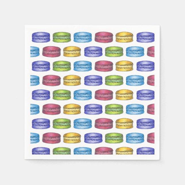 Guardanapo De Papel Chá de Noiva de Bolo Macaron Francês Pastelaria (Frente)