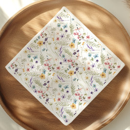 Guardanapo De Papel Chá de Noiva de Borboletas e Flores Silvestres Vit