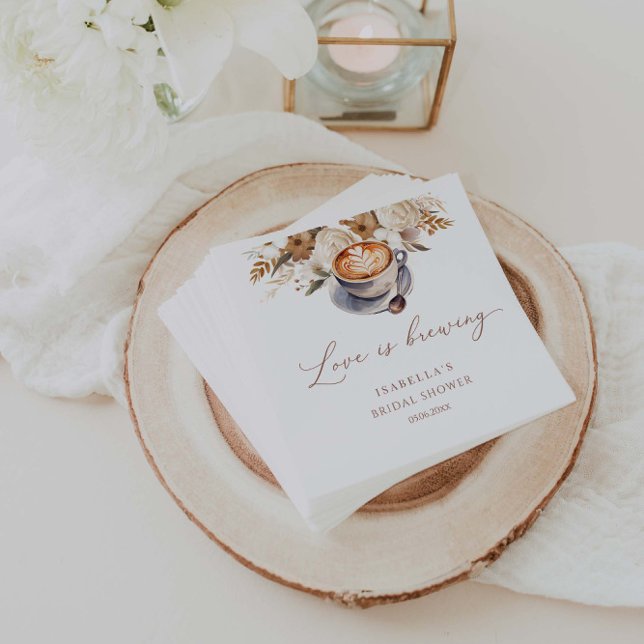 Guardanapo De Papel Chá de Noiva de Café Love Is Brewing (Criador carregado)