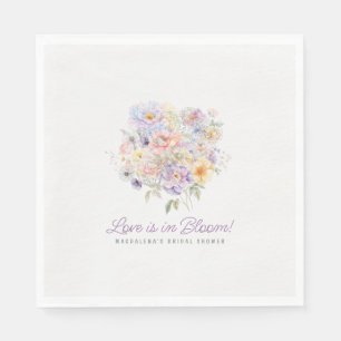 Guardanapo De Papel Chá de Noiva de Flores Personalizadas Love is in B