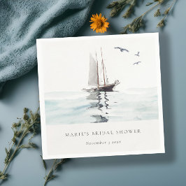 Guardanapo De Papel Chá de Noiva de Iate Náutico aquarela