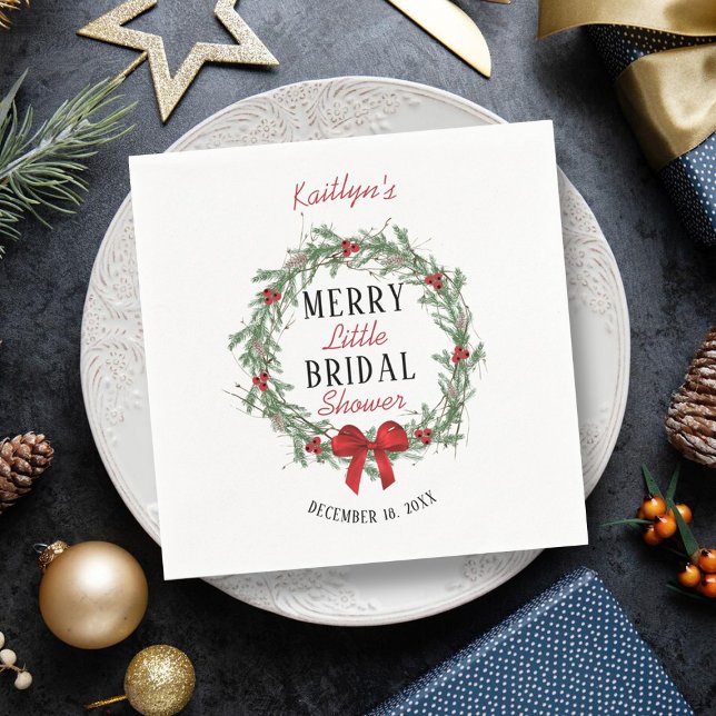 Guardanapo De Papel Chá de Noiva de Natal Alegre (Criador carregado)