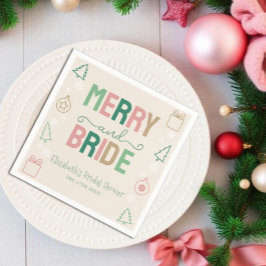 Guardanapo De Papel Chá de Noiva de Natal Alegre & Noiva