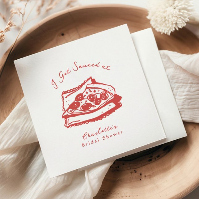 Guardanapo De Papel Chá de Noiva de Pizza Funky 'Eu Fui Molhado' (Criador carregado)