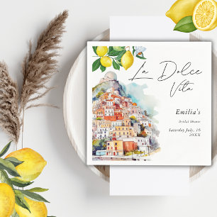 Guardanapo De Papel Chá de Noiva de Verão La Dolce Vita Italiano