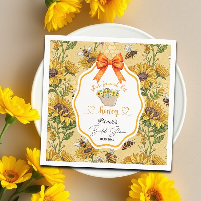 Guardanapo De Papel Chá de Noiva Dela Encontrou Seu Mel   (Criador carregado)