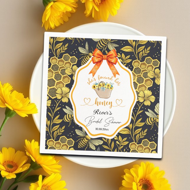 Guardanapo De Papel Chá de Noiva Dela Encontrou Seu Mel   (Criador carregado)