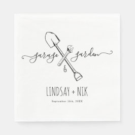 Guardanapo De Papel Chá de Noiva e Casal de Garagem e Jardim