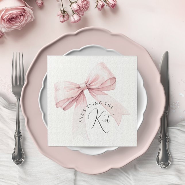 Guardanapo De Papel Chá de Noiva: Ela Está Amarrando o Nó (Criador carregado)