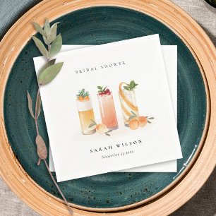 Guardanapo De Papel Chá de Noiva Elegante Frutas Cocktail Laranja Fofo
