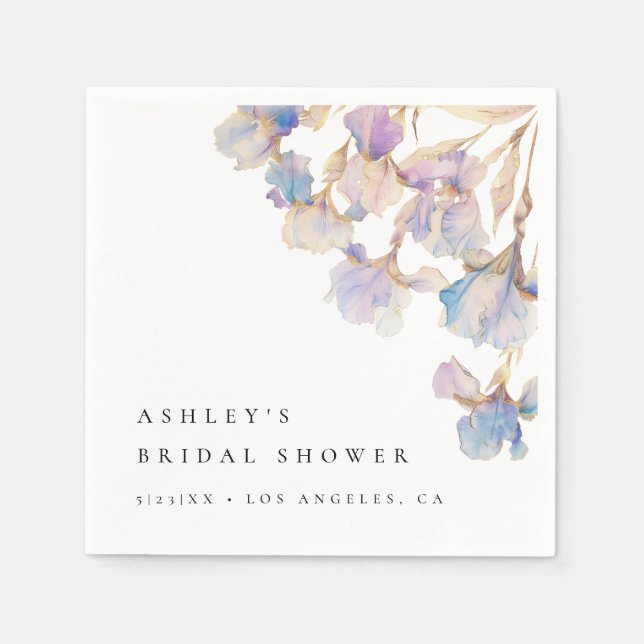 Guardanapo De Papel Chá de Noiva Elegante Iris (Frente)
