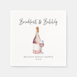 Guardanapo De Papel Chá de Noiva Elegante Rosa Breakfast & Bubbly