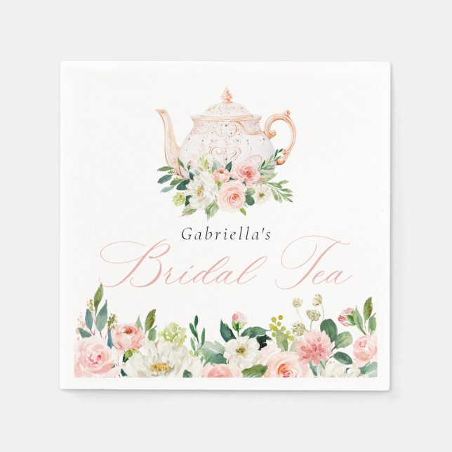 Guardanapo De Papel Chá de Noiva Elegante Rosa Bridal Shower (Frente)