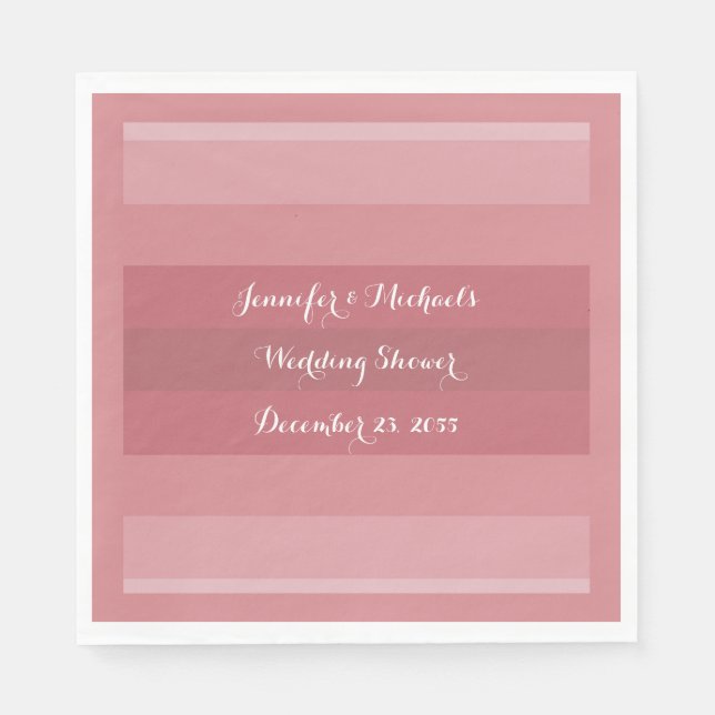 Guardanapo De Papel Chá de Noiva em Rosa Poeirento, Aniversário de Cas (Frente)