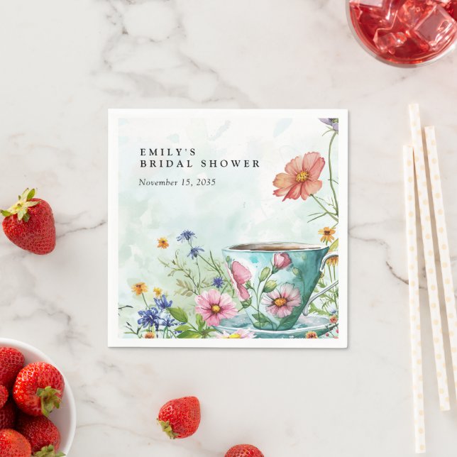 Guardanapo De Papel Chá de Noiva Festa Floral de Chá (Insitu)