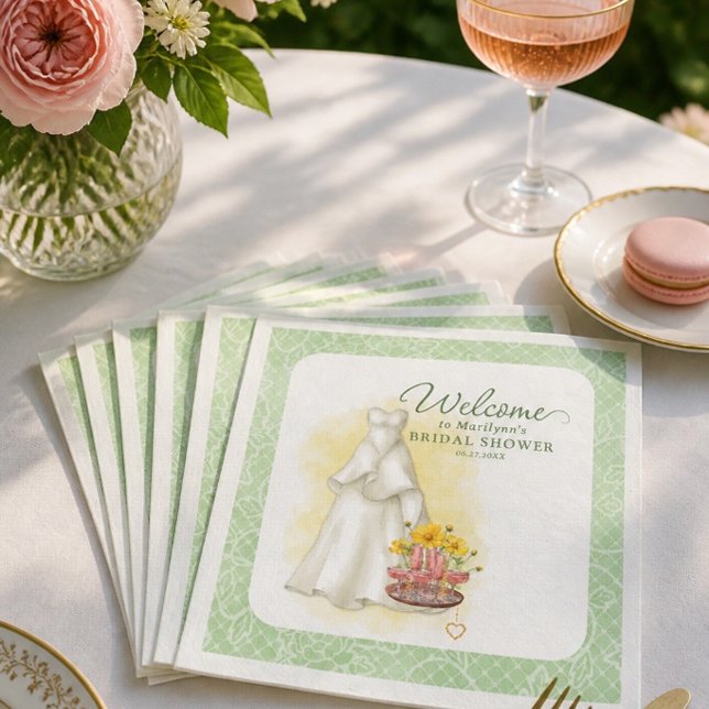 Guardanapo De Papel Chá de Noiva Floral Amarela (Criador carregado)