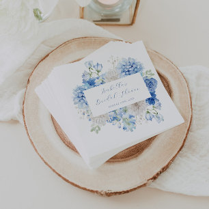 Guardanapo De Papel Chá de Noiva Floral Azul
