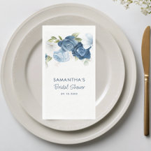 Chá de Noiva Floral Azul Elegante