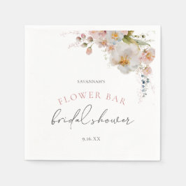 Guardanapo De Papel Chá de Noiva Floral Barra de Flores Rosa Elegante