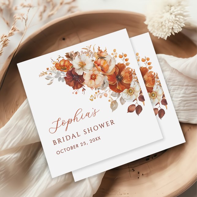 Guardanapo De Papel Chá de Noiva Floral Boho Outono (Criador carregado)